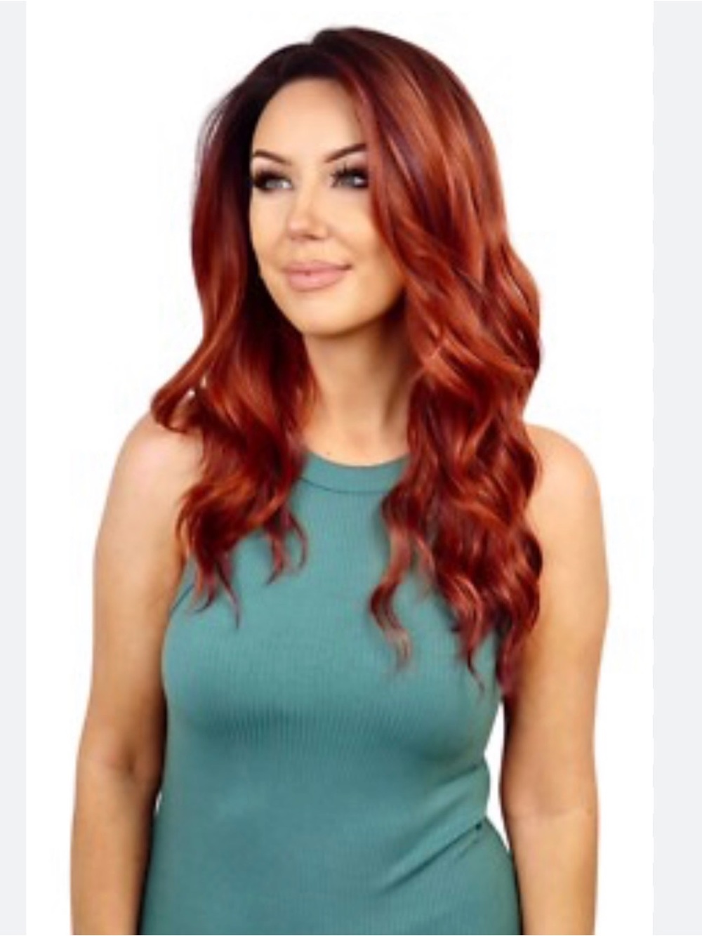 CSC Luxury Wavy Lace Front Wig in Red-Brown Ombre